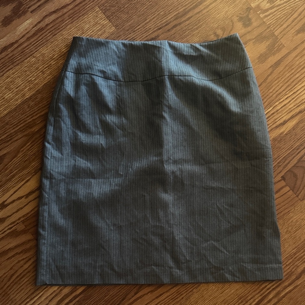 Chic Charcoal Pinstripes Skirt